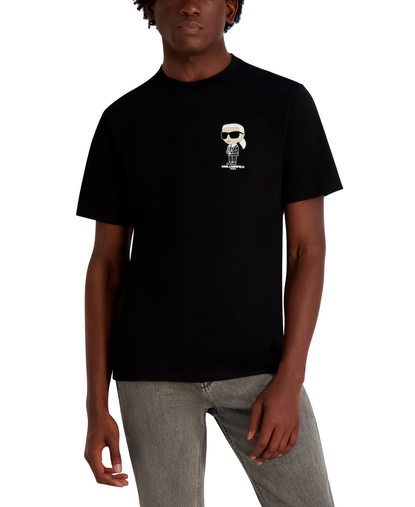 Мужская футболка KARL LAGERFELD PARIS Crewneck, цвет: Чёрный — фото 1