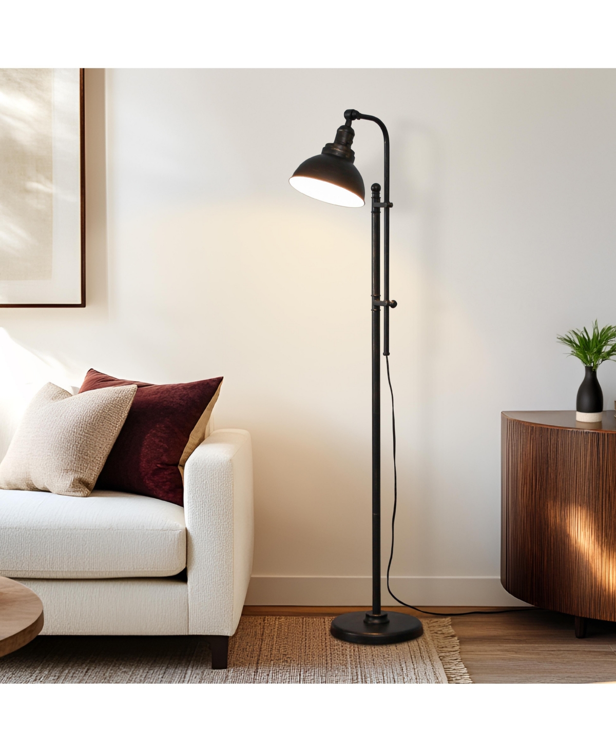 Dylan 65.5" Led Industrial Floor Lamp with Adjustable Height