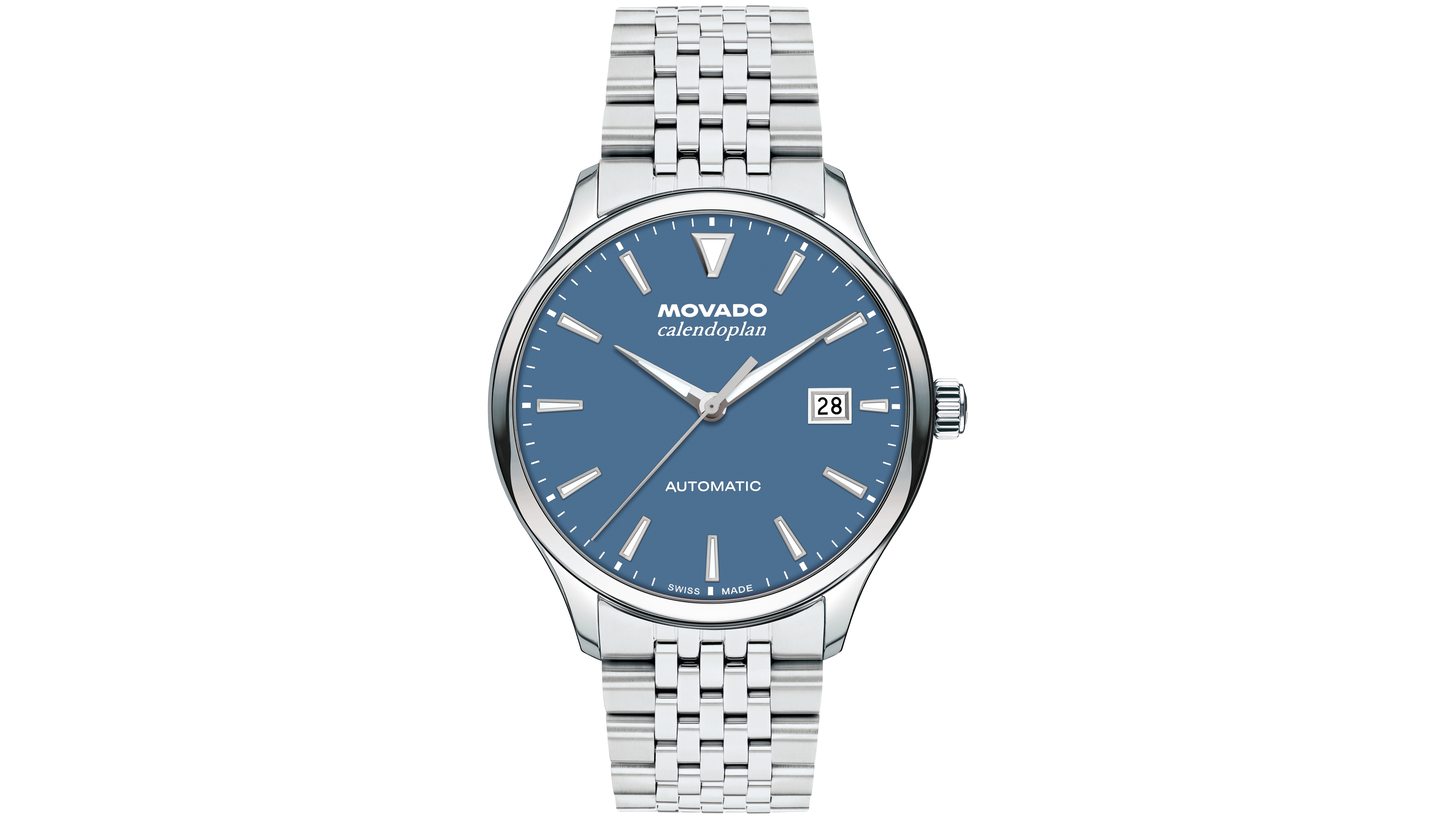 Movado Men's Calendoplan Swiss Automatic Stainless Steel Watch, 40mm