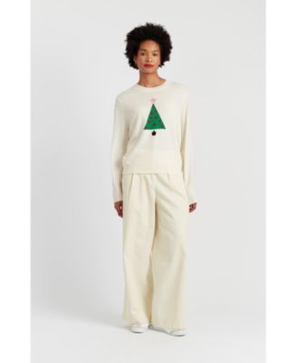 Women's Wool-Cashmere Xmas Tree Sweater