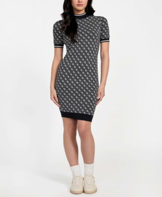 GUESS - Women's 4G Logo Short-Sleeve Sweater Dress