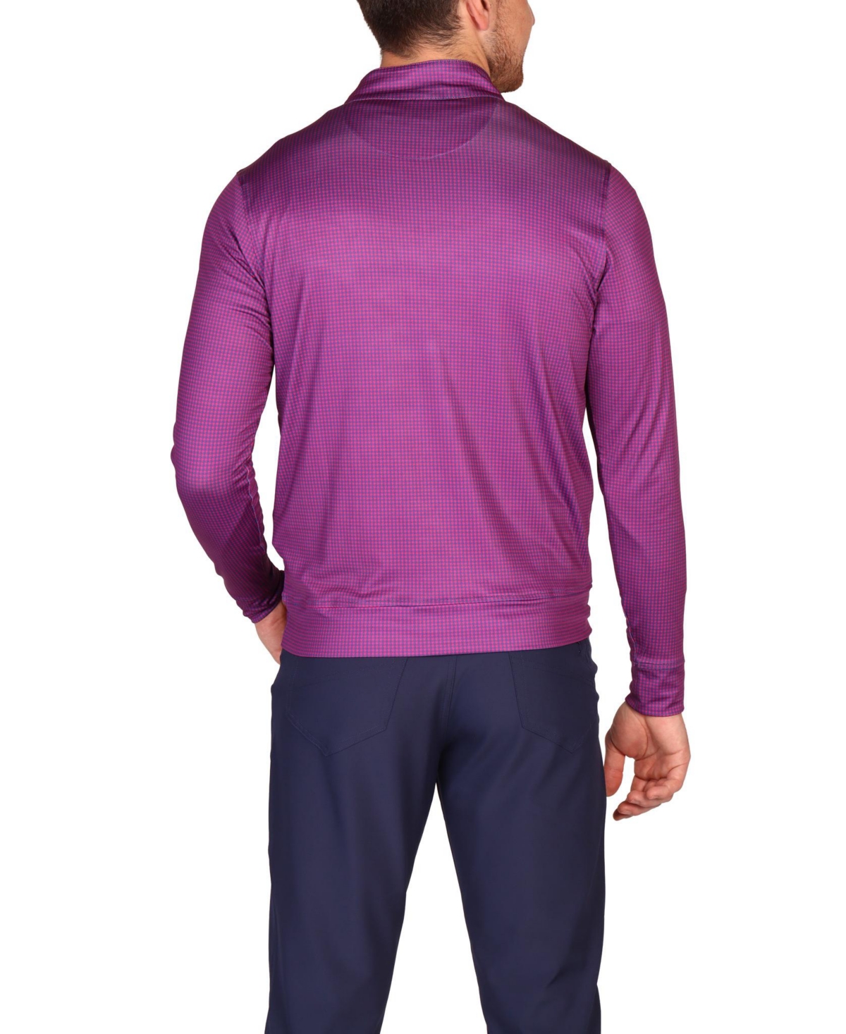 Tailorbyrd Men's Mini Houndstooth Performance Quarter Zip