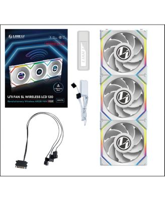 Lian-Li Fan UNI FAN SL 2.4GHz Wireless 1.6" LCD RGB 120mm Fan, 3x Fan - Reverse Blade