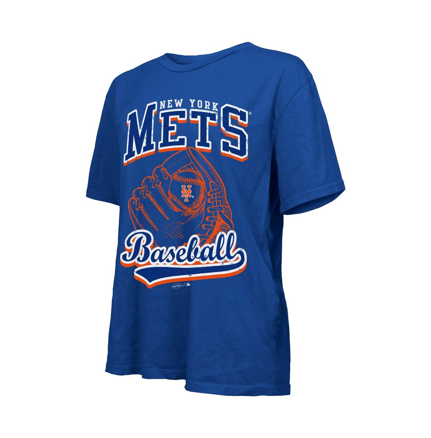 Женская футболка Majestic Royal New York Mets Oversized First Base — фото 3