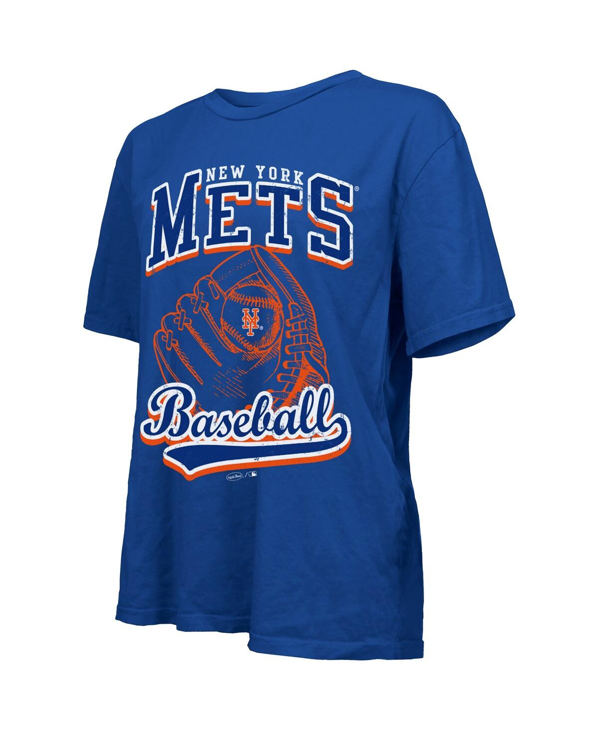 Majestic Women's Royal New York Mets Oversized First Base T-shirt In Blue