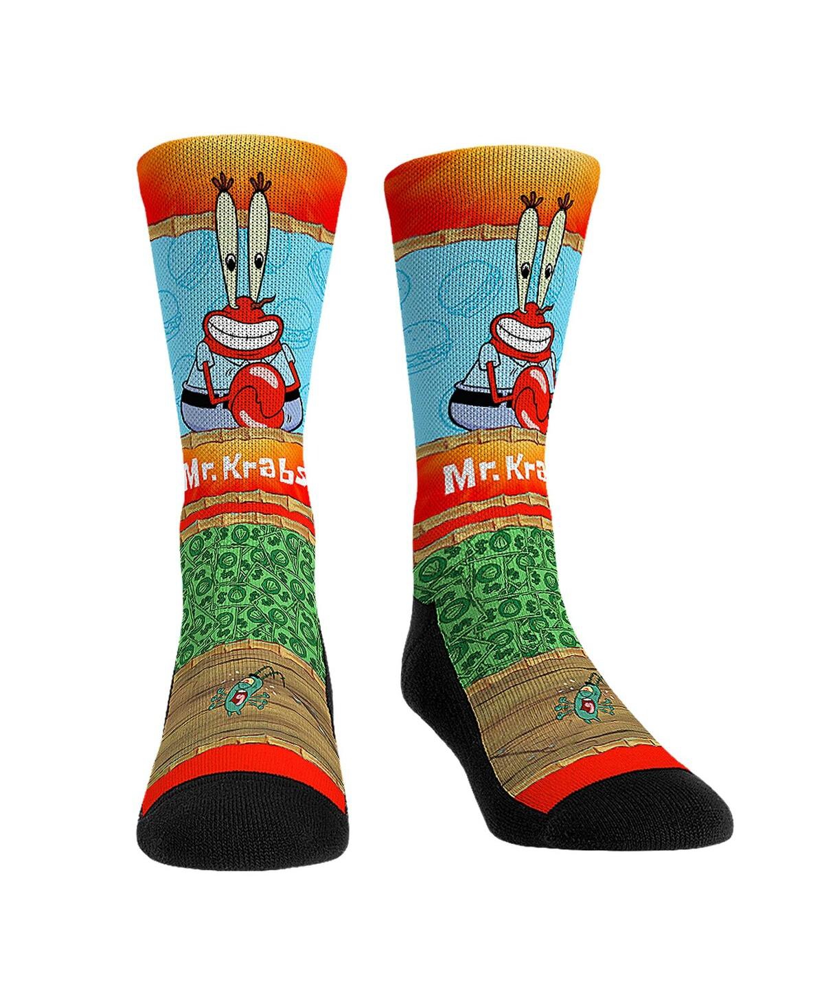 Rock Em Socks Men's And Women's Spongebob Squarepants Mr. Krabs Showtime Crew Socks In Green