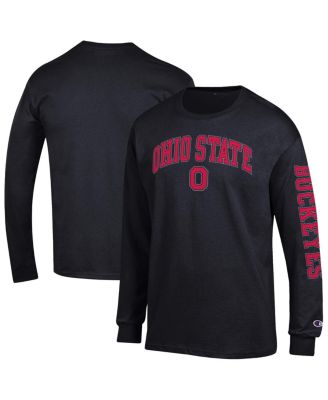 Champion - Men's Black Ohio State Buckeyes Arch Over Logo 2-Hit Long Sleeve T-Shirt