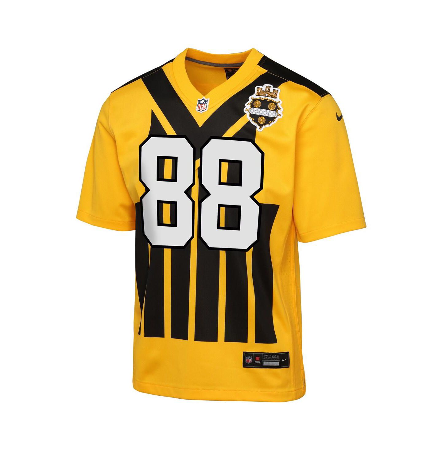 Детский топ Nike Pat Freiermuth Gold Pittsburgh Steelers Alternate 1933 Throwback Game Jersey — фото 3