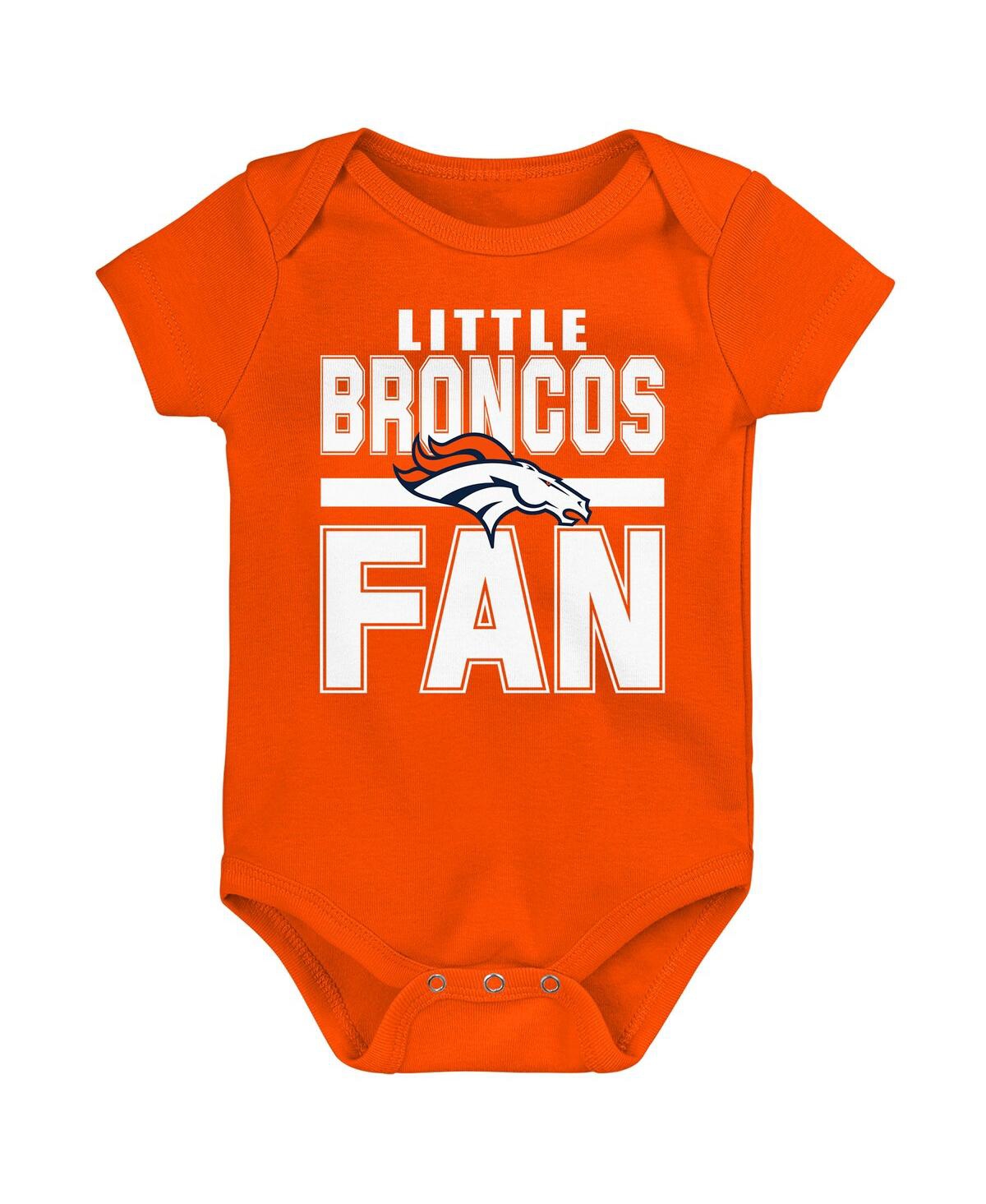 Outerstuff Newborn 3-piece Denver Broncos Little Tike Bodysuit Set In Multi