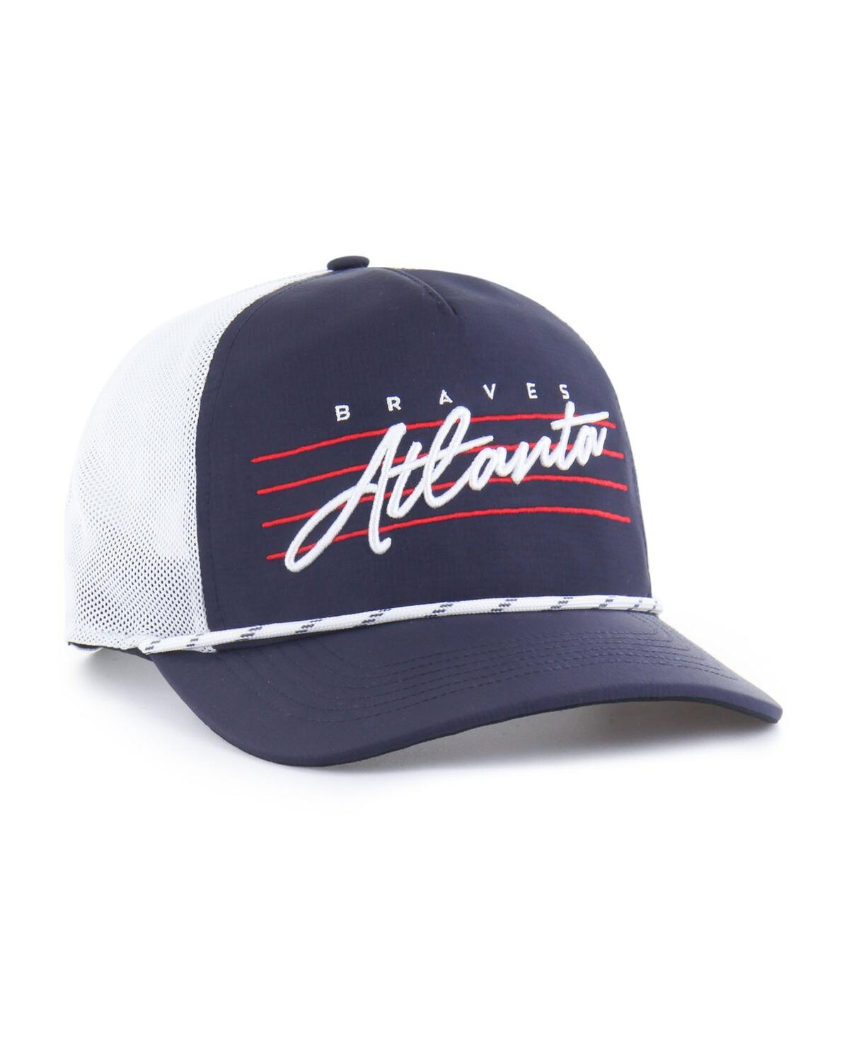 47 Brand Men's Navy Atlanta Braves Brrr Downburst Mesh Hitch Adjustable Hat In Blue