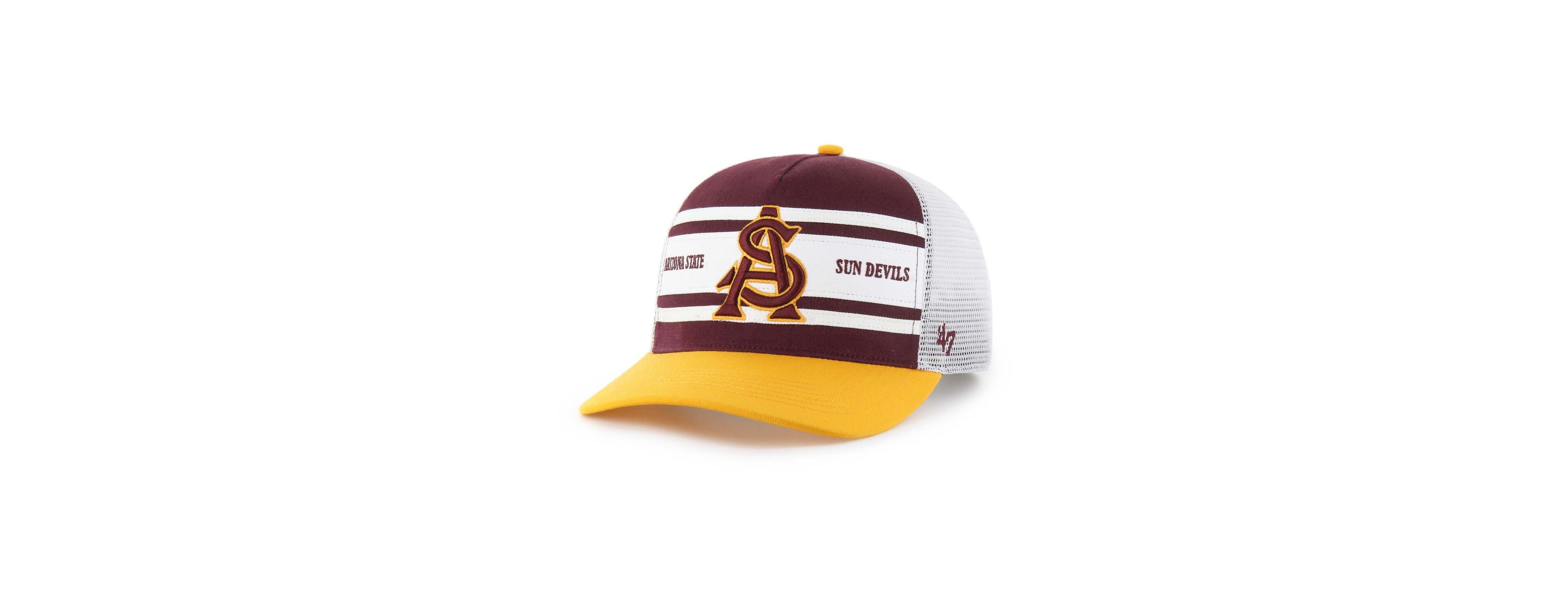 '47 Brand Big Boys and Girls Maroon/Gold Arizona State Sun Devils Super Stripe Hitch Adjustable Trucker Hat