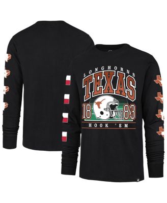 '47 Brand - Men's Black Texas Longhorns Go Big Long Sleeve T-Shirt