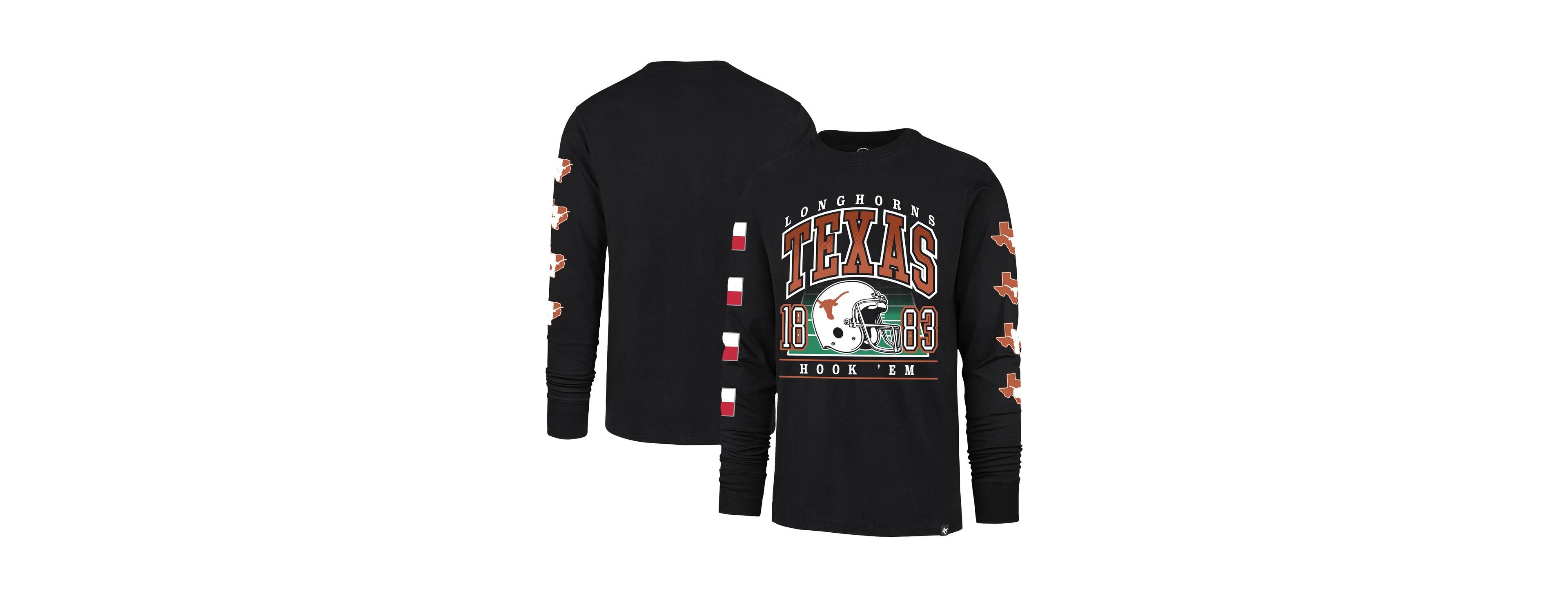 '47 Brand Men's Black Texas Longhorns Go Big Long Sleeve T-Shirt