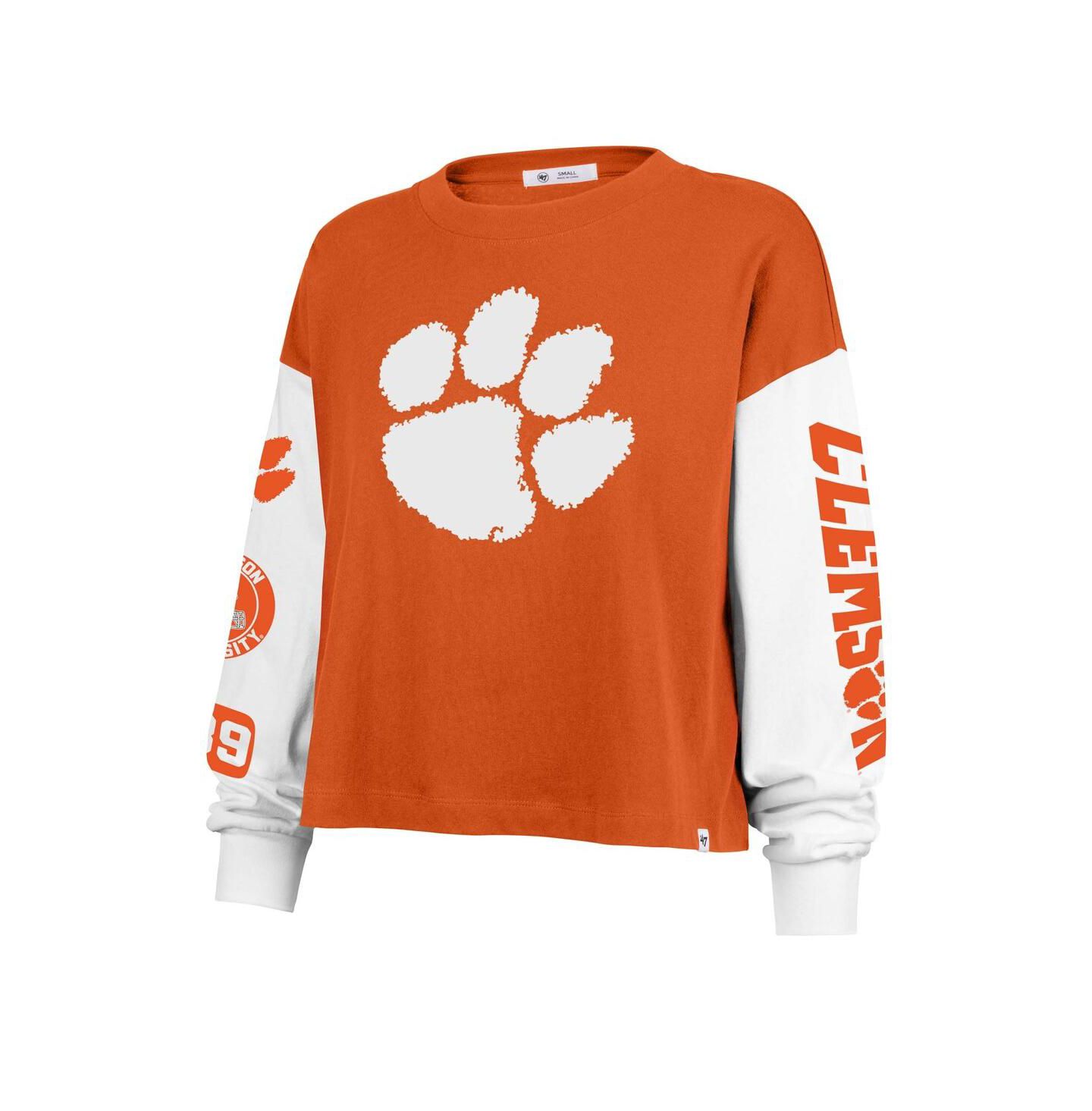Женская футболка '47 Brand Orange Clemson Tigers Sydney Long Sleeve — фото 3