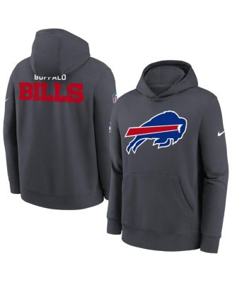 Nike - Big Boys and Girls Gray Buffalo Bills Sideline Club Fleece Hoodie