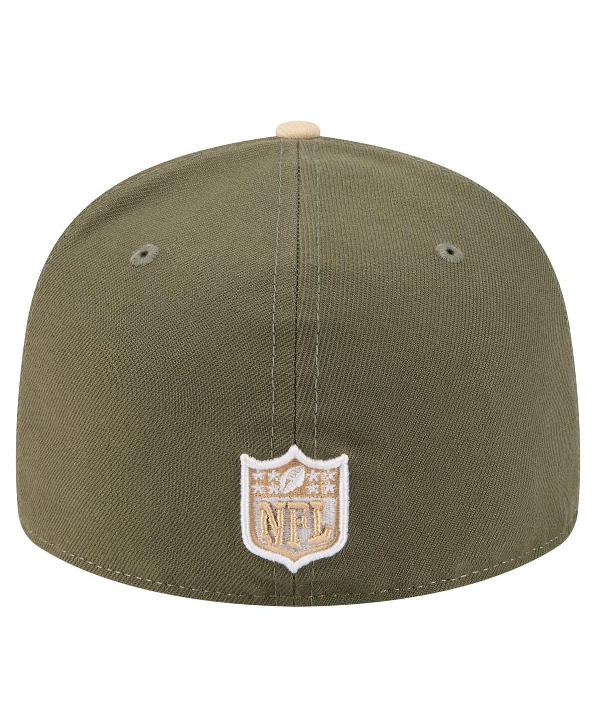 New Era Men'sâ Light Beige/olive Chicago Bears Two-tone Color Pack Split Panel 59fifty Fitted Hat In Neutral