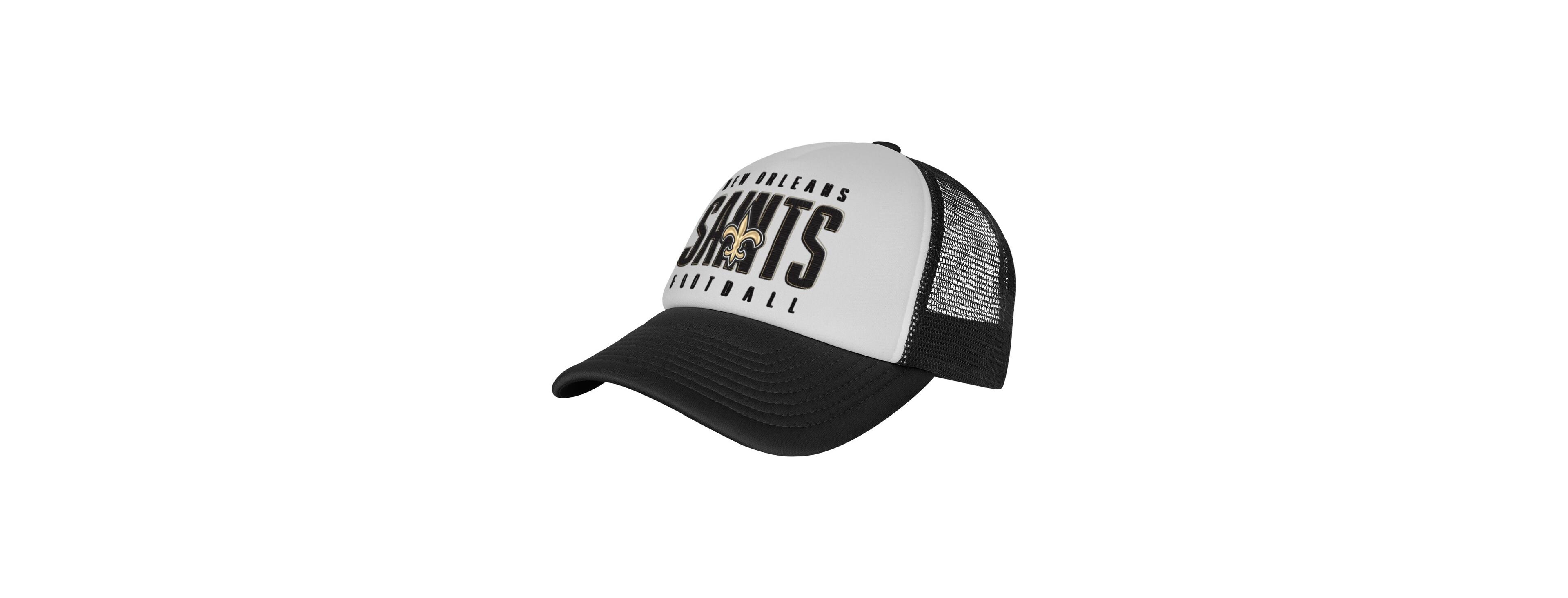 Outerstuff Big Boys and Girls White/Black New Orleans Saints Essentials Trucker Adjustable Hat