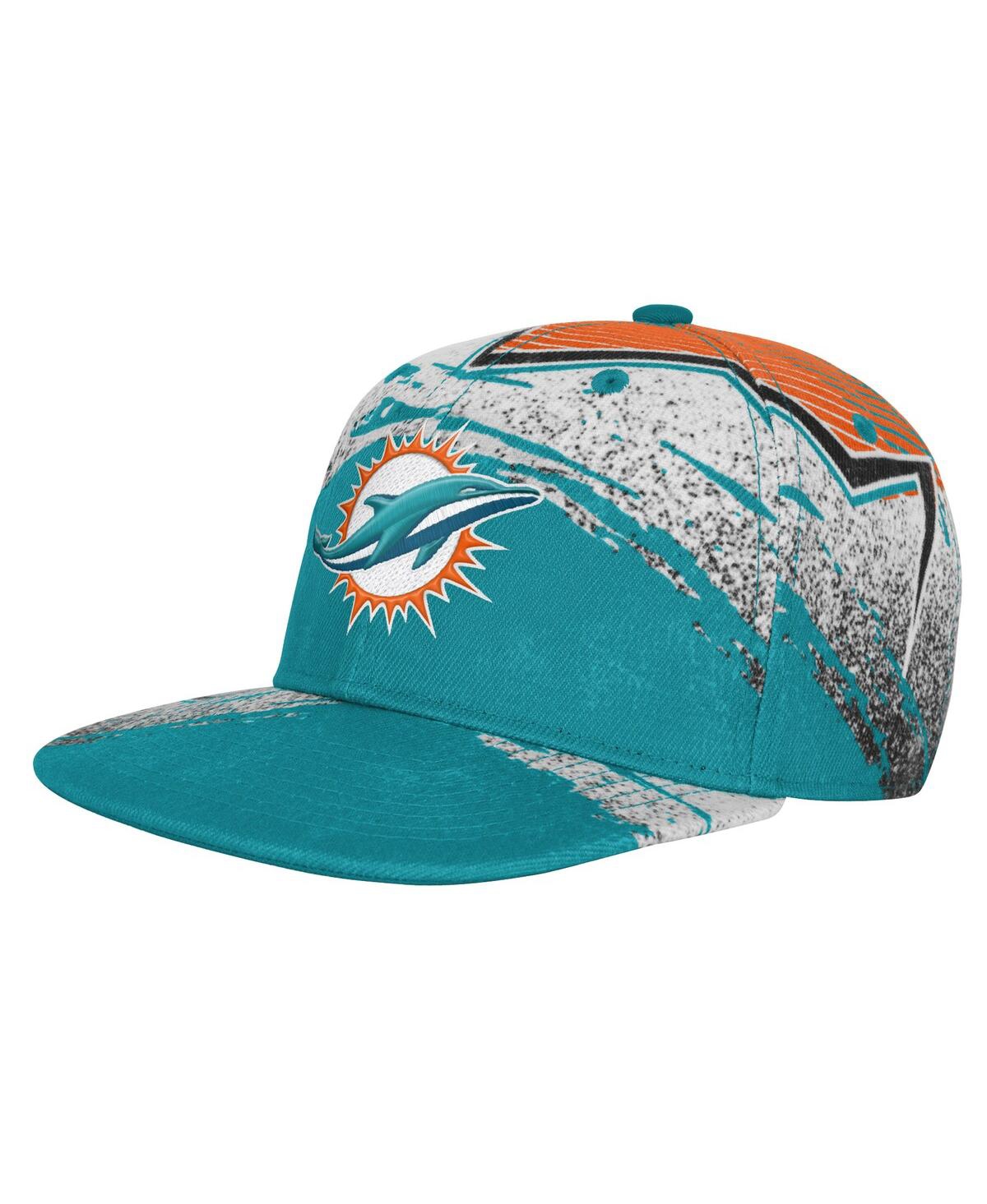 Outerstuff Big Boys And Girls Aqua Miami Dolphins Make Noise Adjustable Hat In Blue