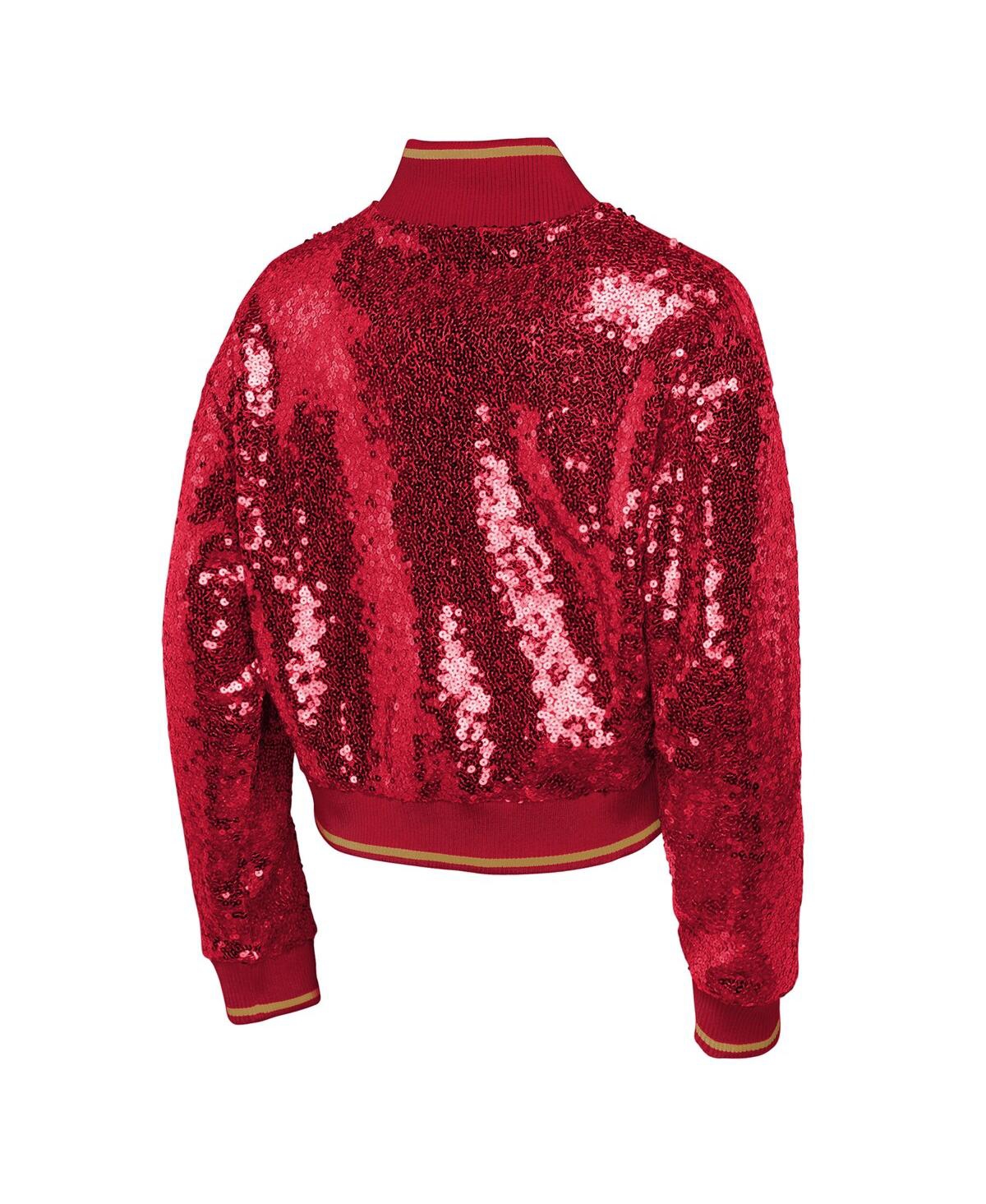 Outerstuff Youth Girl's  Scarlet San Francisco 49ers Glam Squad Sequin Jacket In Red