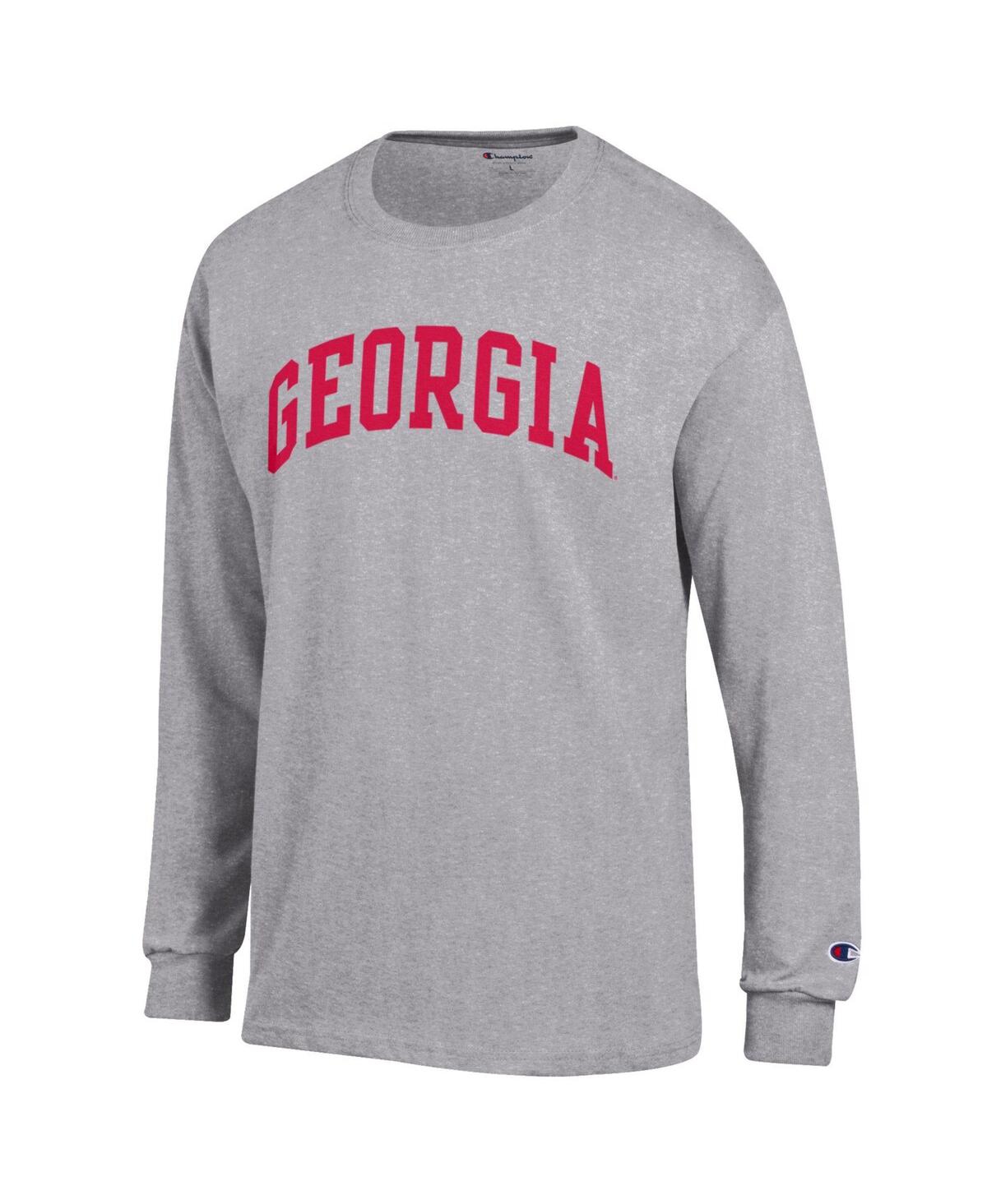 Champion Men's Heather Gray Georgia Bulldogs Basic Arch Long Sleeve T-shirt In Gray