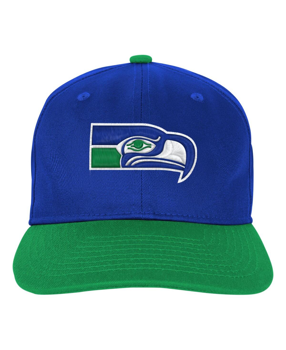 Outerstuff Big Boys And Girls Royal Seattle Seahawks True Retro Adjustable Hat In Blue