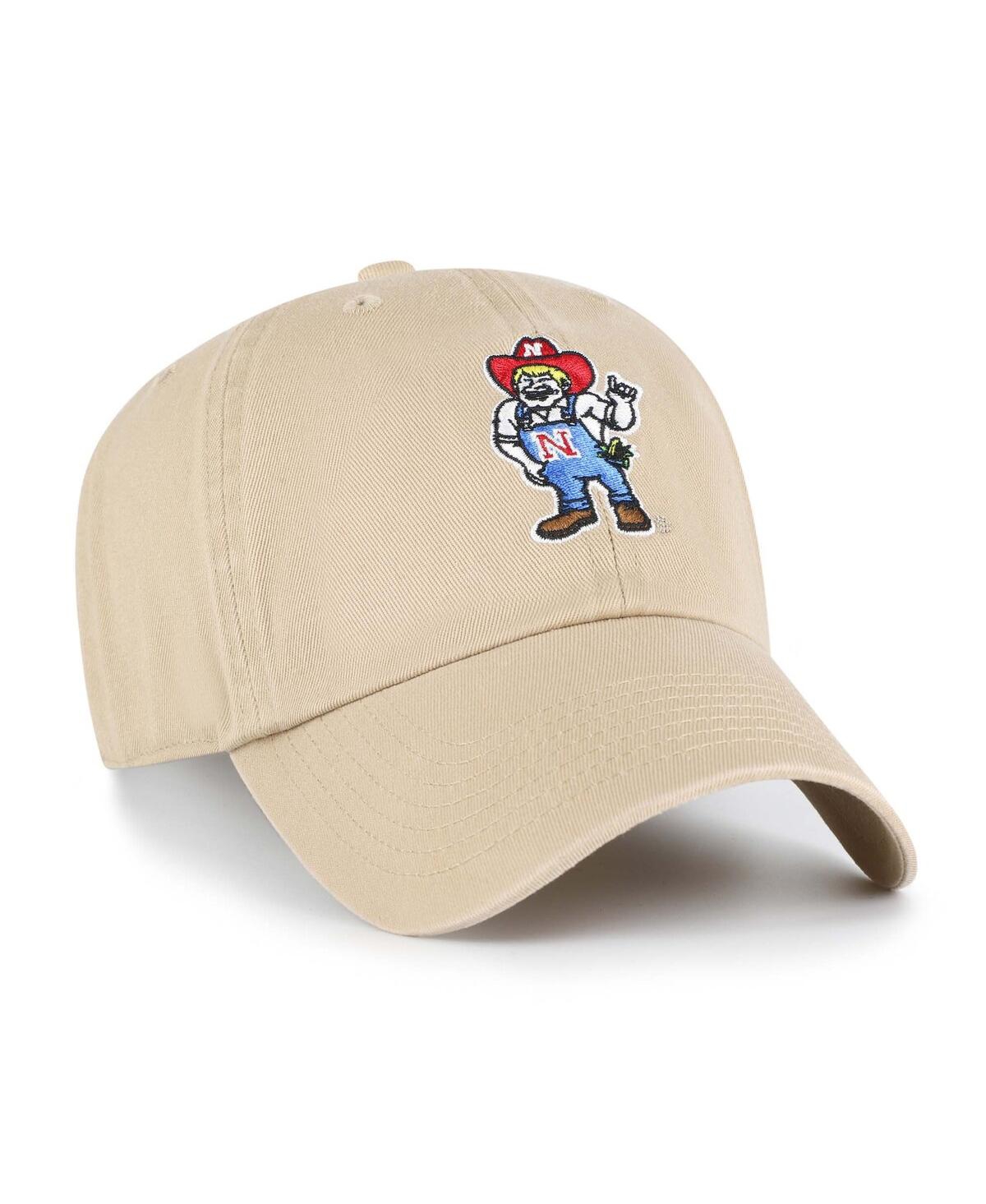 47 Brand Big Boys And Girls Khaki Nebraska Huskers Clean Up Adjustable Hat In Brown