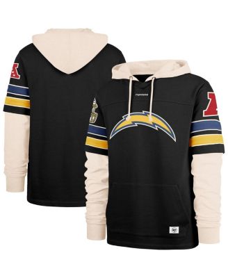 '47 Brand - Men's Black Los Angeles Chargers Split Zone Cornerback Duo Hoodie