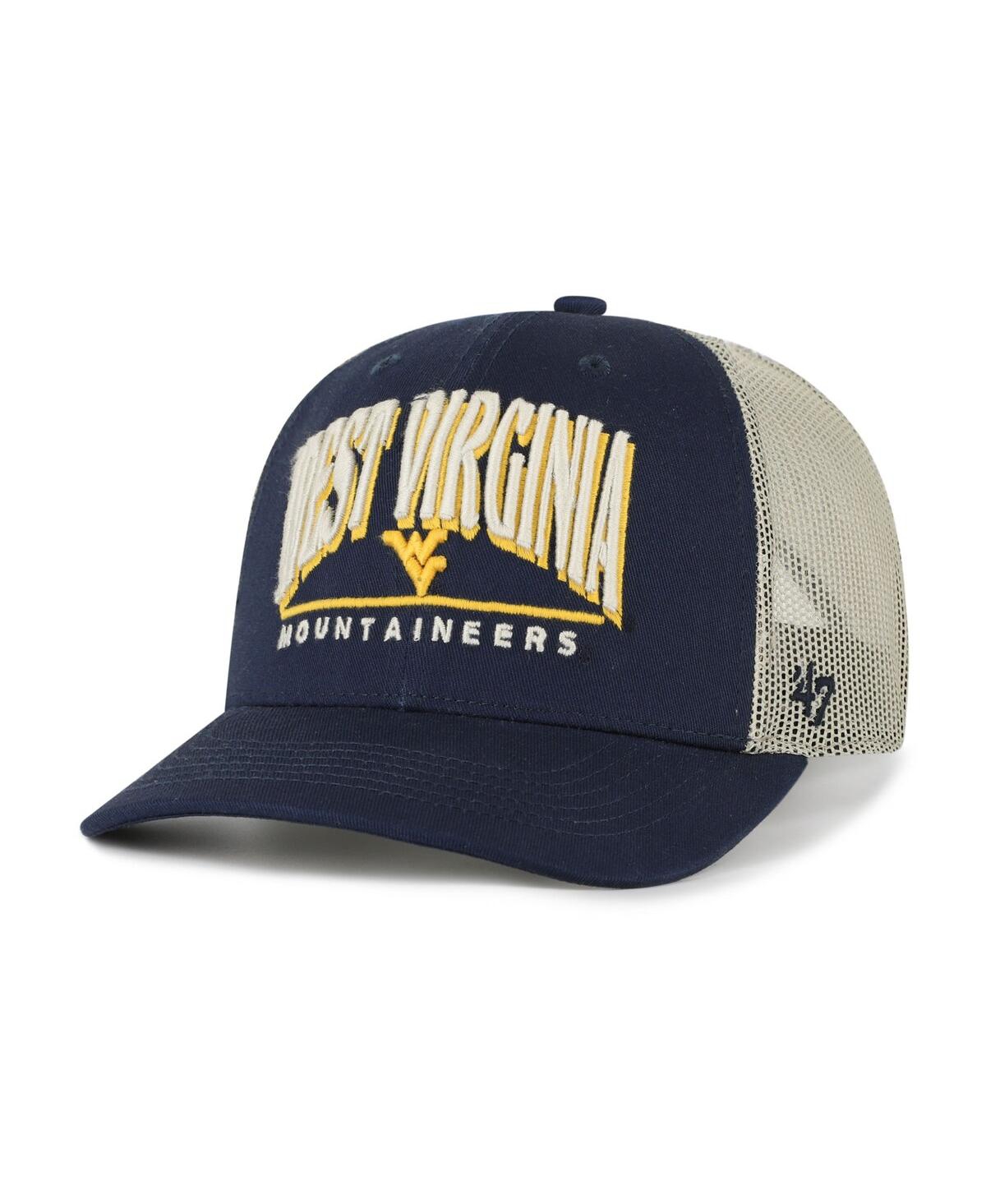 '47 Brand Men's Navy West Virginia Mountaineers Arid Adjustable Trucker Hat