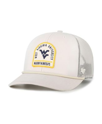 '47 Brand - Men's and Women's Cream West Virginia Mountaineers Core Inline Gravestone Adjustable Trucker Hat