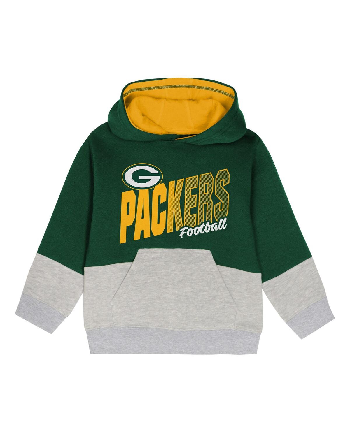 Outerstuff Toddler Green Bay Packers Lineman Fleece Hoodie And Pants Set In Green