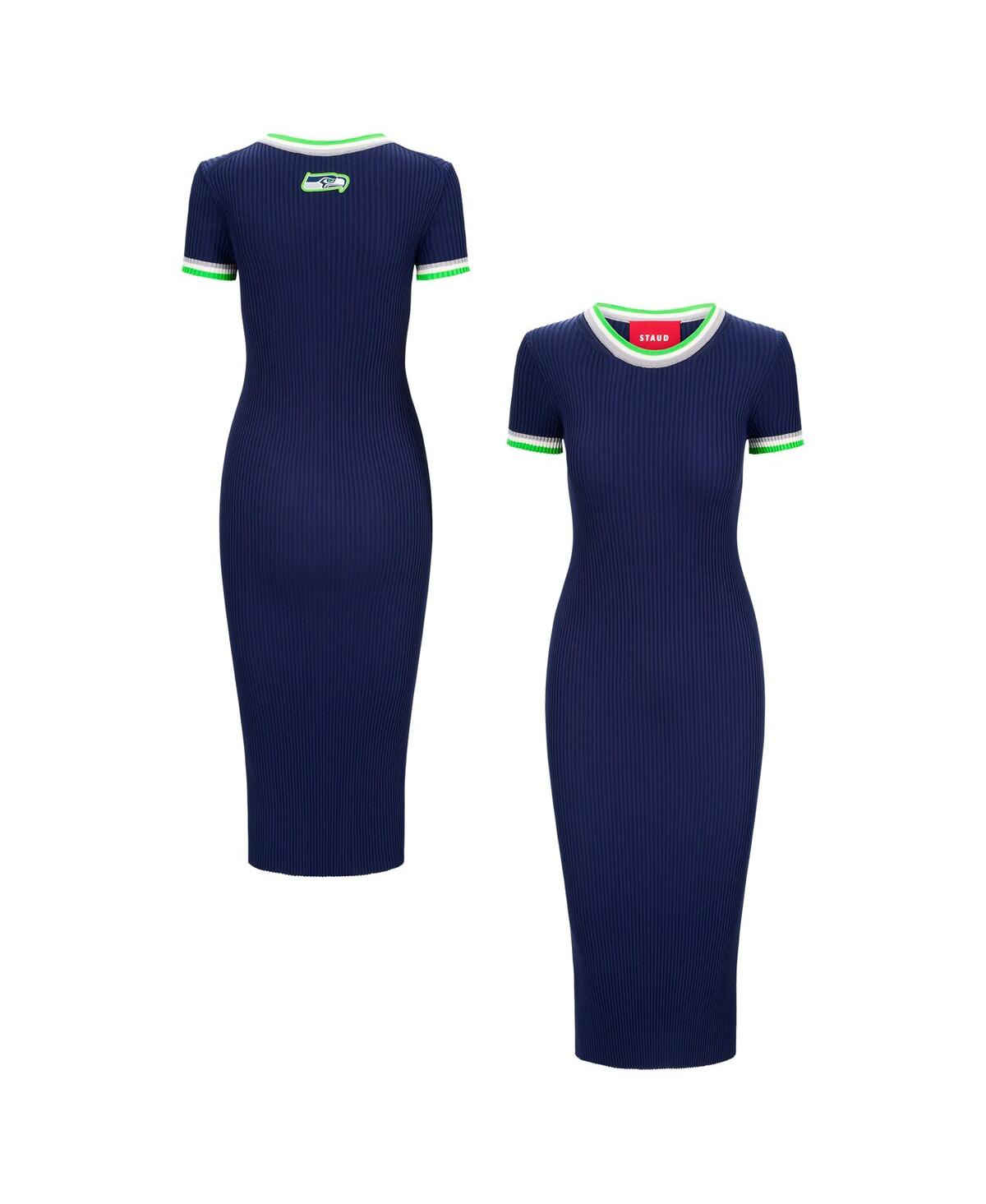 Staud Women's College Navy/green Seattle Seahawks Colleen Dress In Blue