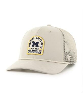 '47 Brand - Men's and Women's Cream Michigan Wolverines Core Inline Gravestone Adjustable Trucker Hat