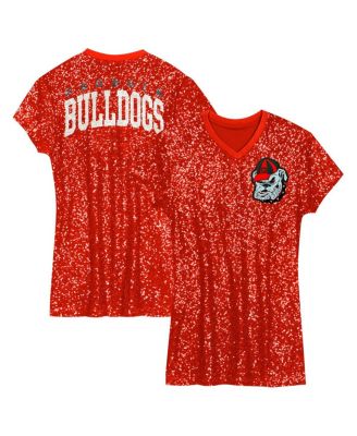 Outerstuff - Preschool Red Georgia Bulldogs Sequin V-Neck Dress