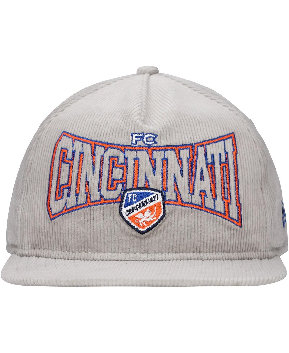 New Era Men's Gray Fc Cincinnati Corduroy Golfer Adjustable Hat