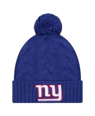New Era - Women's Royal New York Giants Cable Cuffed With Pom Knit Hat
