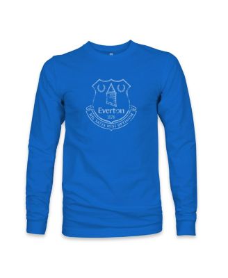 Men's Blue Everton Mono Badge Long Sleeve T-Shirt
