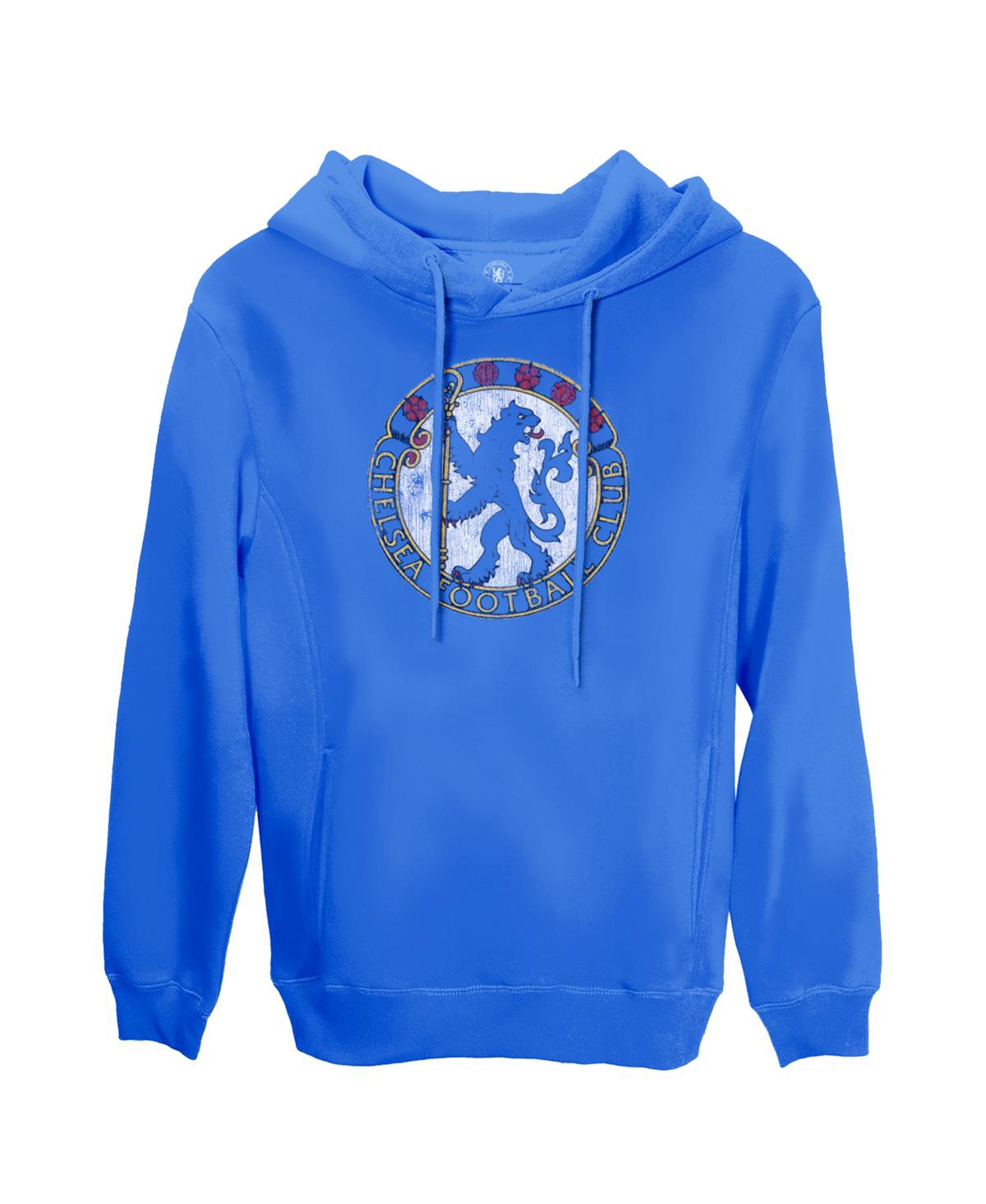 1863fc Men's Blue Chelsea Retro Color Badge Fleece Pullover Hoodie In Blue