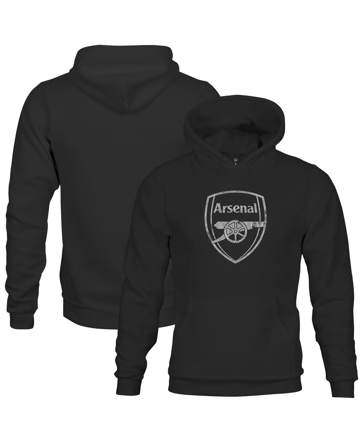 1863fc Big Boys And Girlsâ Black Arsenal Mono Badge Fleece Pullover Hoodie In Black
