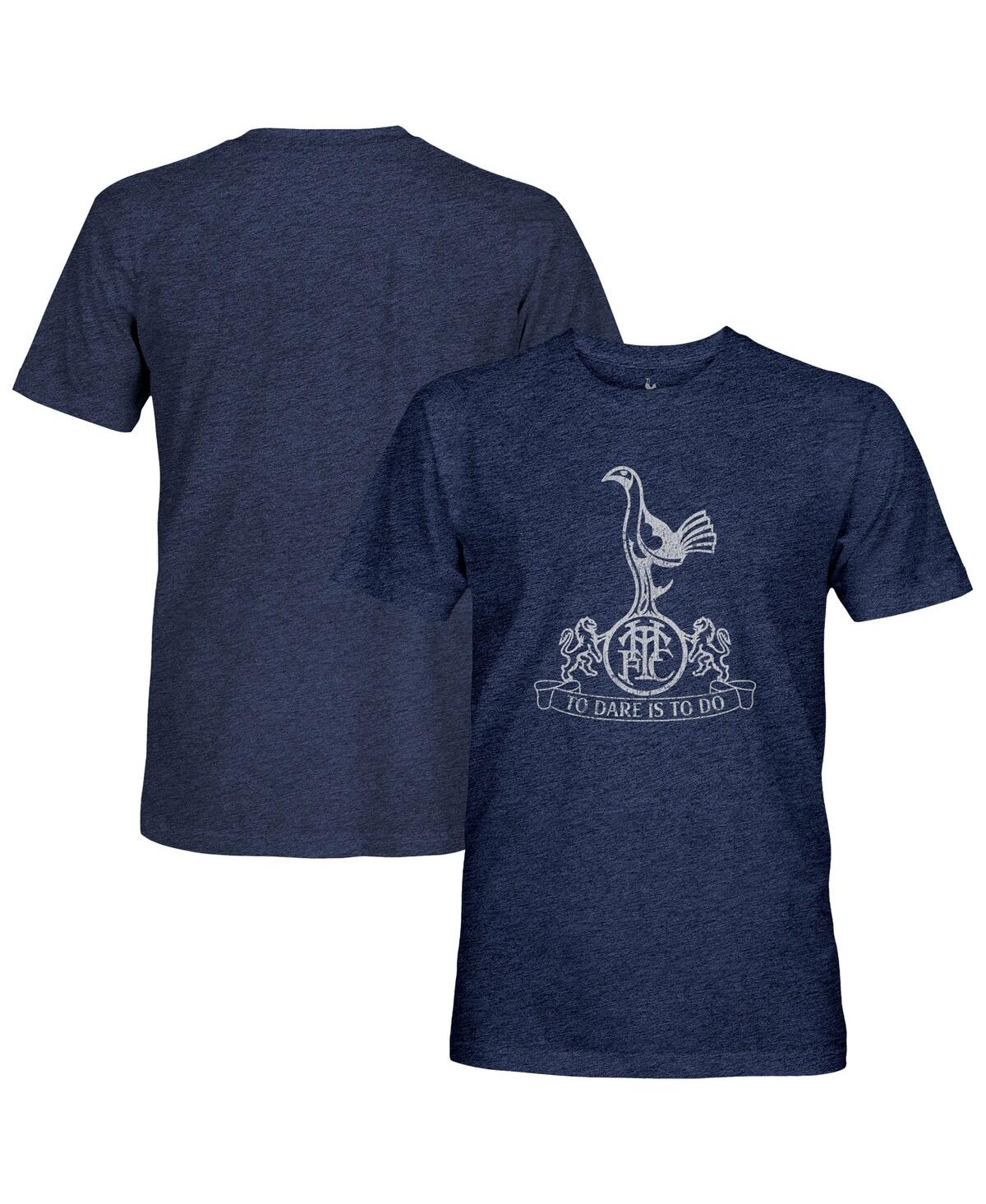1863fc Men's Heather Navy Tottenham Hotspur Mono Crest Twisted Tri-blend Slub T-shirt In Blue