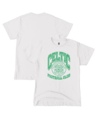 1863FC - Big Boys and Girls White Celtic Retro Wordmark T-Shirt
