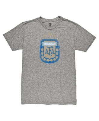 Men's Heather Gray Argentina National Team Retro Badge Tri-Blend T-Shirt