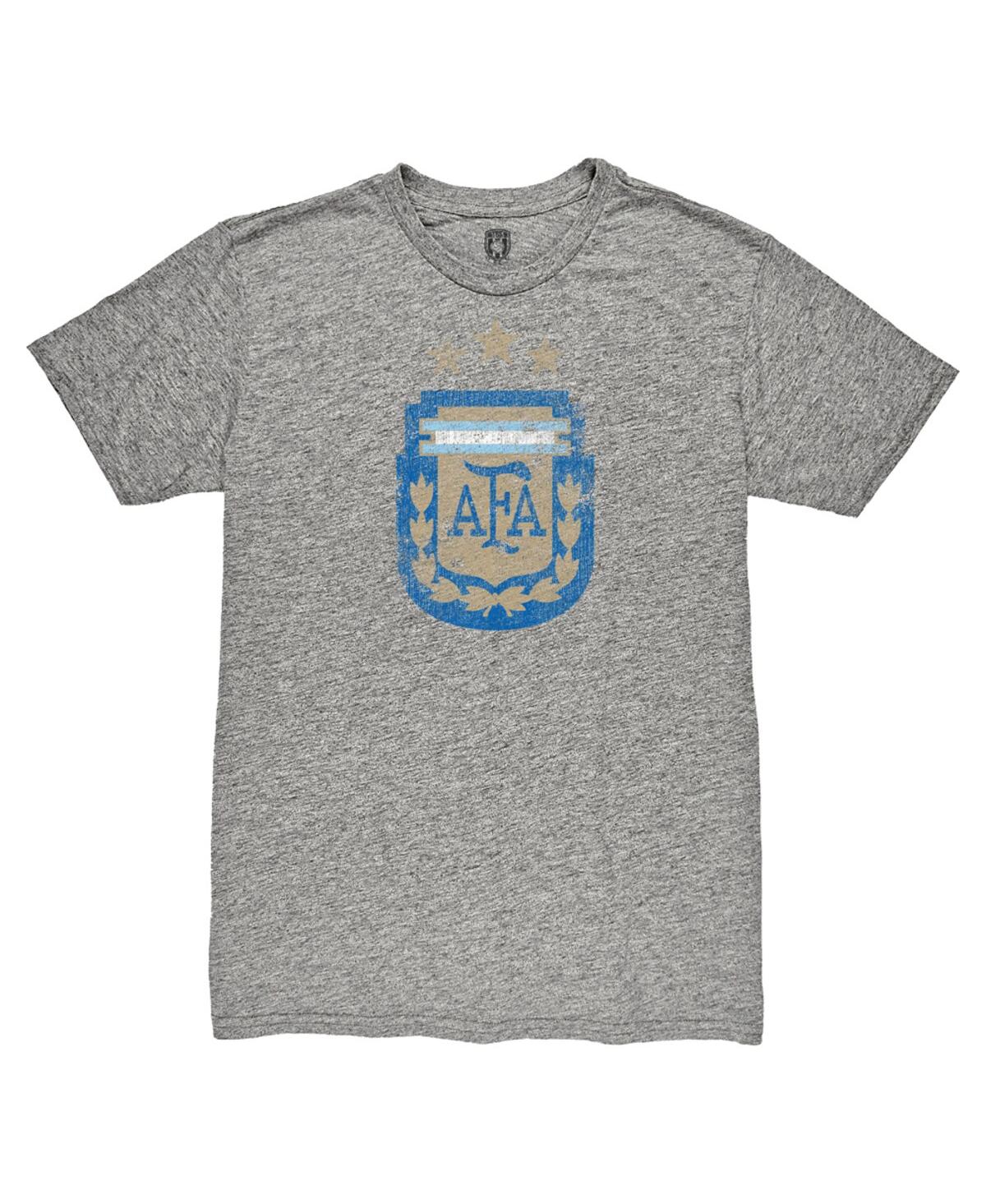 1863fc Men's Heather Gray Argentina National Team Retro Badge Tri-blend T-shirt In Gray