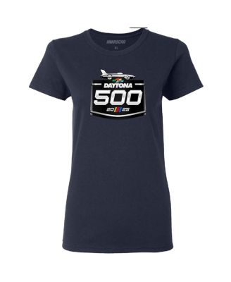Women's Navy Daytona International Speedway 2025 Daytona 500 Logo T-Shirt