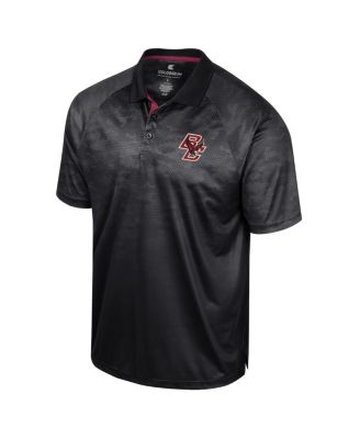 Men's Black Boston College Eagles Honeycomb Raglan Polo Shirt