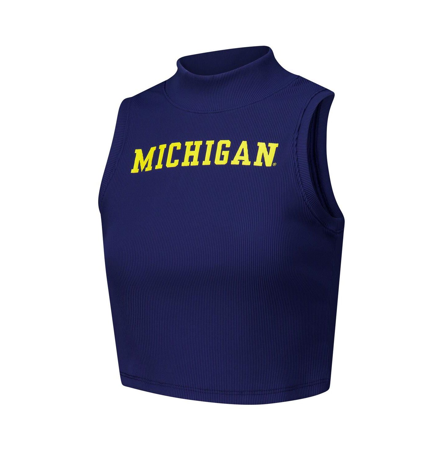 Женский топ ZooZatz Navy Michigan Wolverines Cropped — фото 3