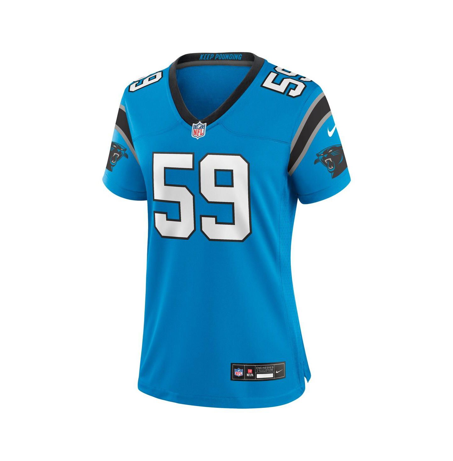 Женский топ Nike Luke Kuechly Blue Carolina Panthers Retired Player Game Jersey — фото 3