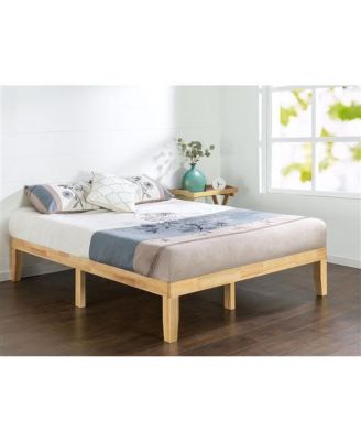 Solid Wood Platform Bed Frame in Natural Finish For Bedroom
