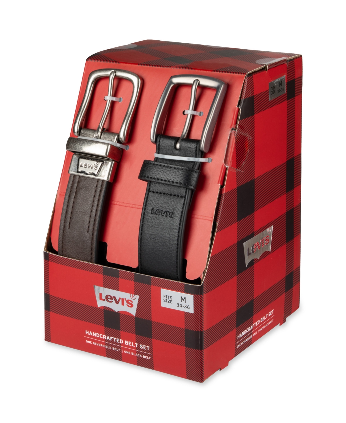 Levi's Men's 2-Pack Reversible and Casual Belt Set