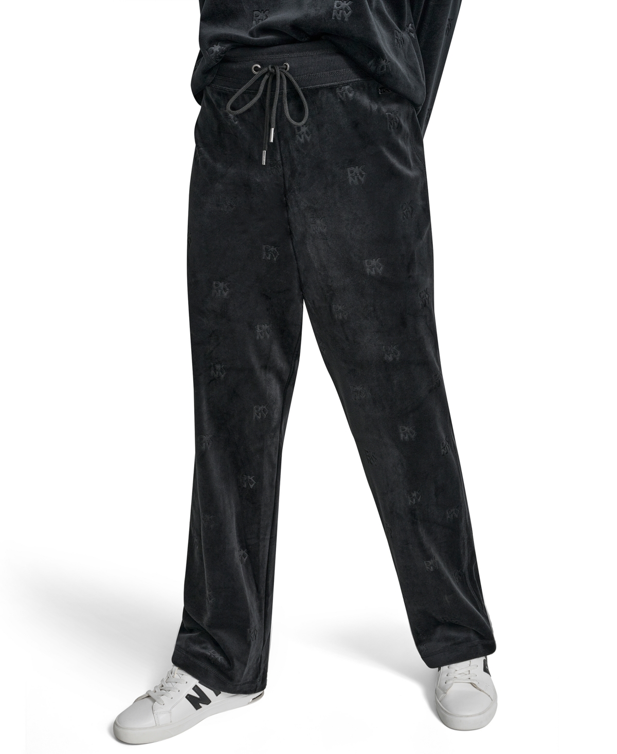 Dkny Jeans Petite Debossed Logo Detail Pull-on Pants In Black