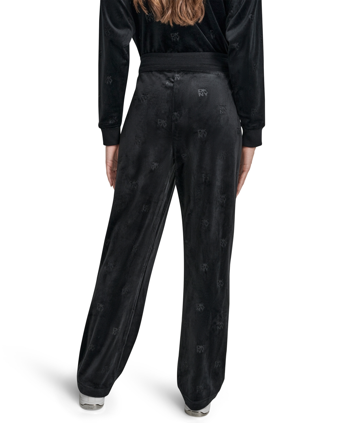 Dkny Jeans Petite Debossed Logo Detail Pull-on Pants In Black